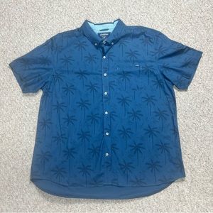 Chubbies Tropical Palm Trees Shirt Mens XXL Button Down Hawaiin Shirt 2XL Blue